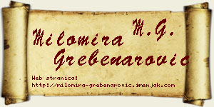 Milomira Grebenarović vizit kartica